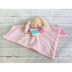 Way To Celebrate Beige Pink Bunny Rabbit Lovey Plush Security Blanket Blankie